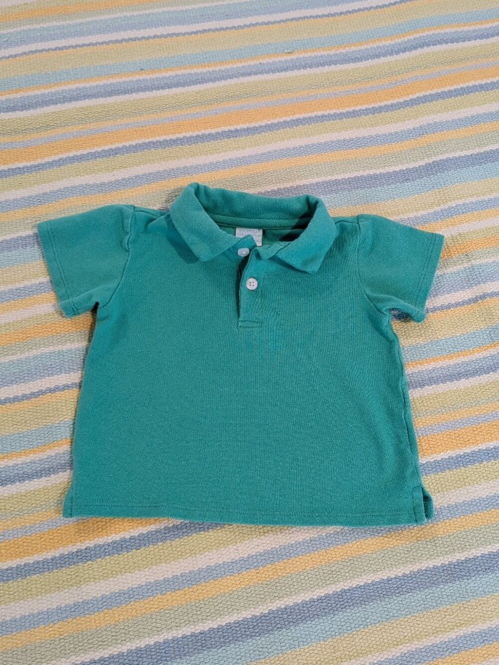 ⭐ Edgehill Collection Baby Boy 12M Jade Green Pique Short Sleeve Polo Shirt